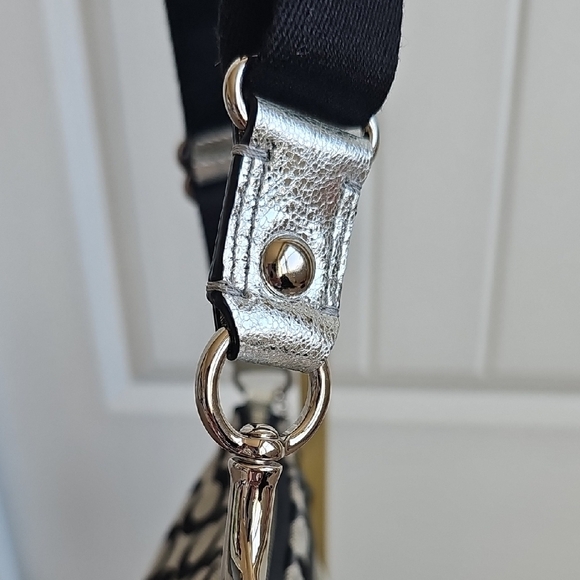 Coach Poppy Black and Silver Patterned Crossbody Bag With Adjustable Strap - Picture 7 of 12